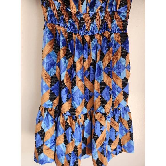 NWT Anthropologie The Somerset Mini Dress Velvet Edition Size XXS Blue 9B409 - Picture 5 of 10